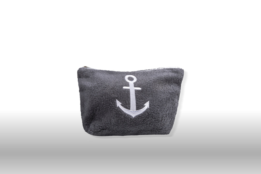 Cala Towel Pouch - 100% Egyptian Cotton / Embroidered with the anchor design