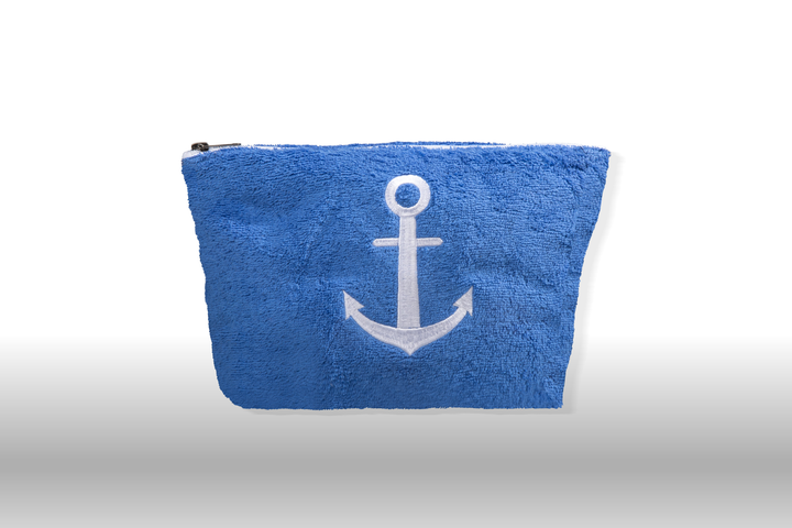 Cala Towel Pouch - 100% Egyptian Cotton / Embroidered with the anchor design