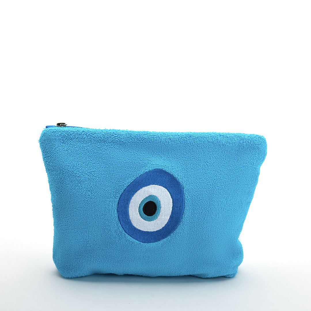 Cala Towel Pouch - 100% Egyptian Cotton /  Greek Eye Design Embroidery