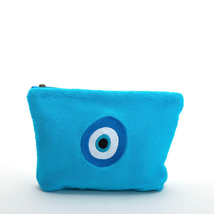 Cala Towel Pouch - 100% Egyptian Cotton /  Greek Eye Design Embroidery