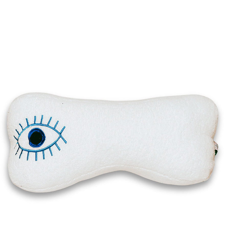 Como Beach Pillow - 100% Egyptian Cotton / Eyes With Lashes Design Embroidery