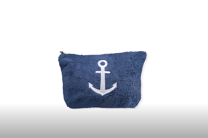 Cala Towel Pouch - 100% Egyptian Cotton / Embroidered with the anchor design