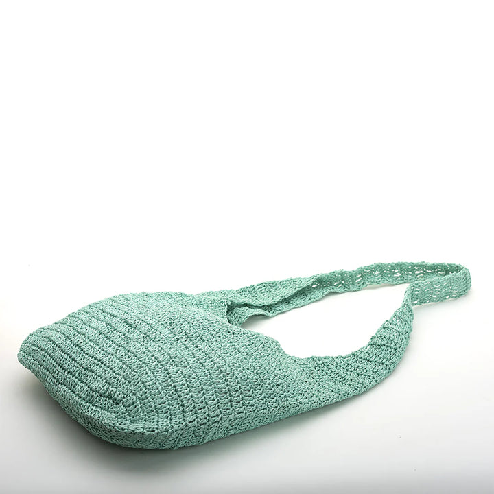 Ella Handmade Bag / Eco-friendly aqua coloured raffia threads
