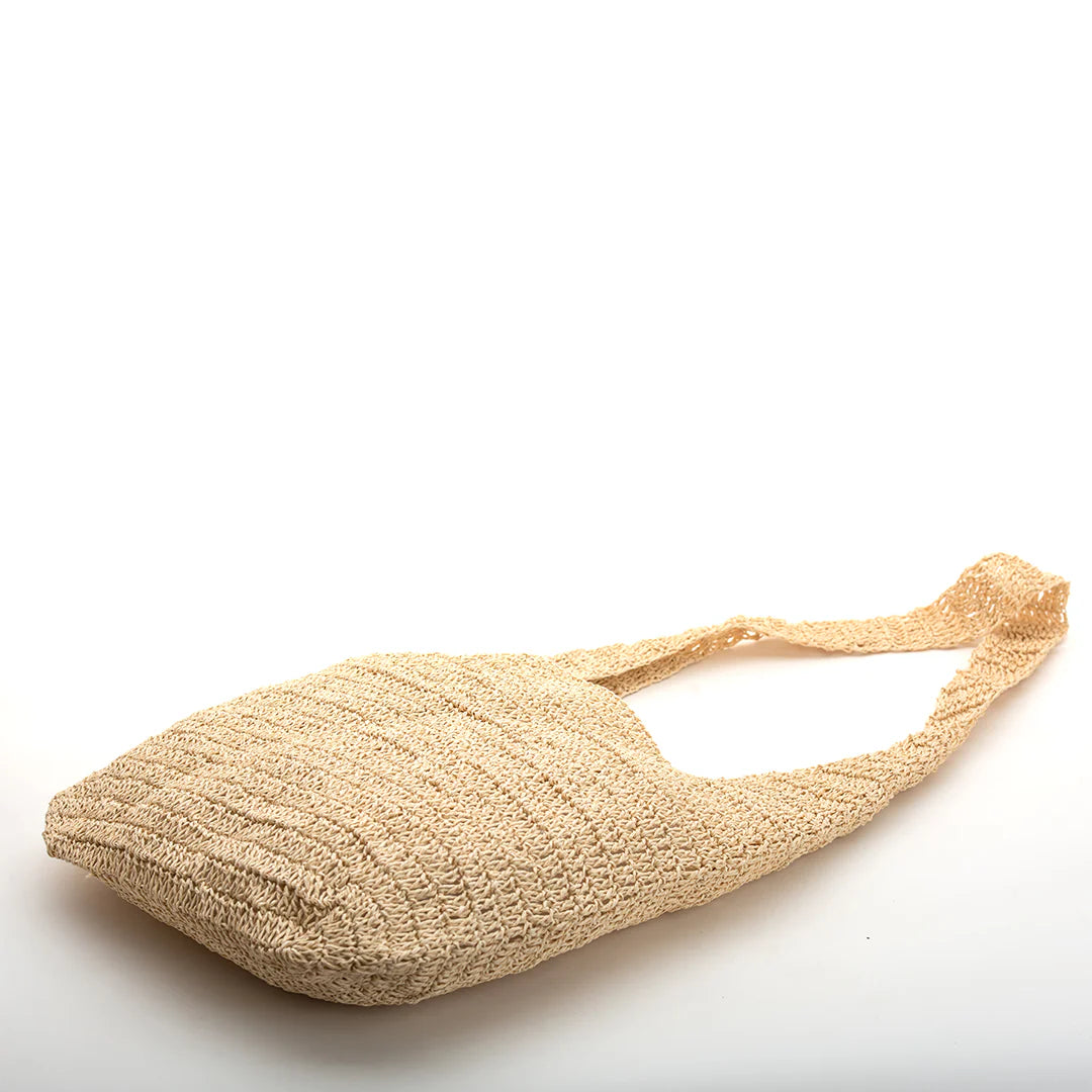 Ella Handmade Bag / Eco-friendly beige coloured raffia threads