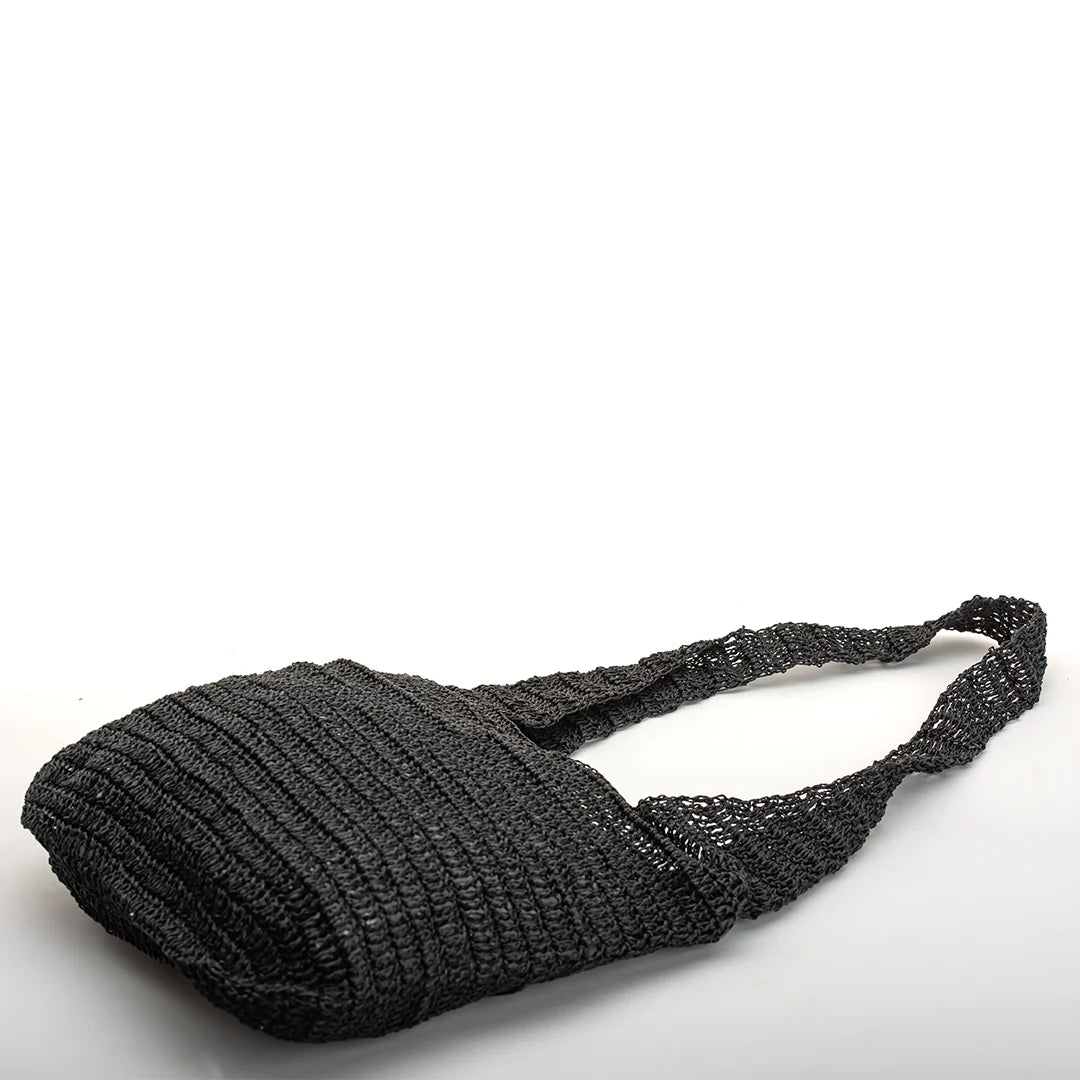 Ella Handmade Bag / Eco-friendly black coloured raffia threads