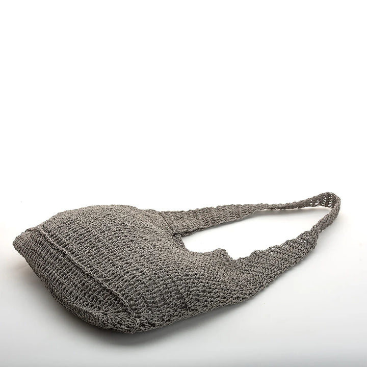 Ella Handmade Bag / Eco-friendly grey coloured raffia threads