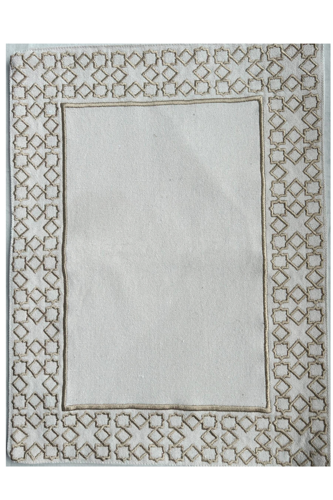 The Arabesque Embroidered Table Placemats from raw cotton - Bronze