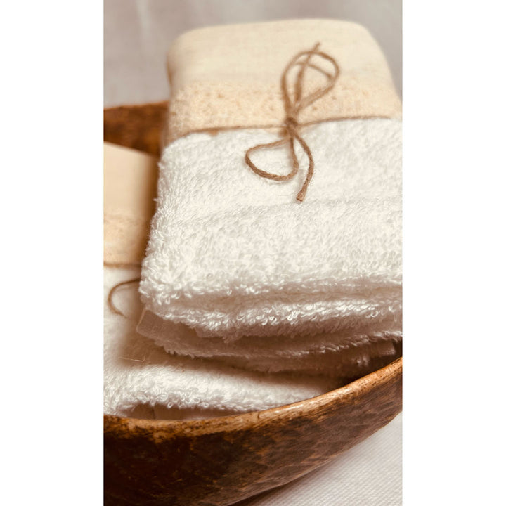 Palazzo Hand Towel - 100% Egyptian Cotton / Handmade with Linen and crochet borders