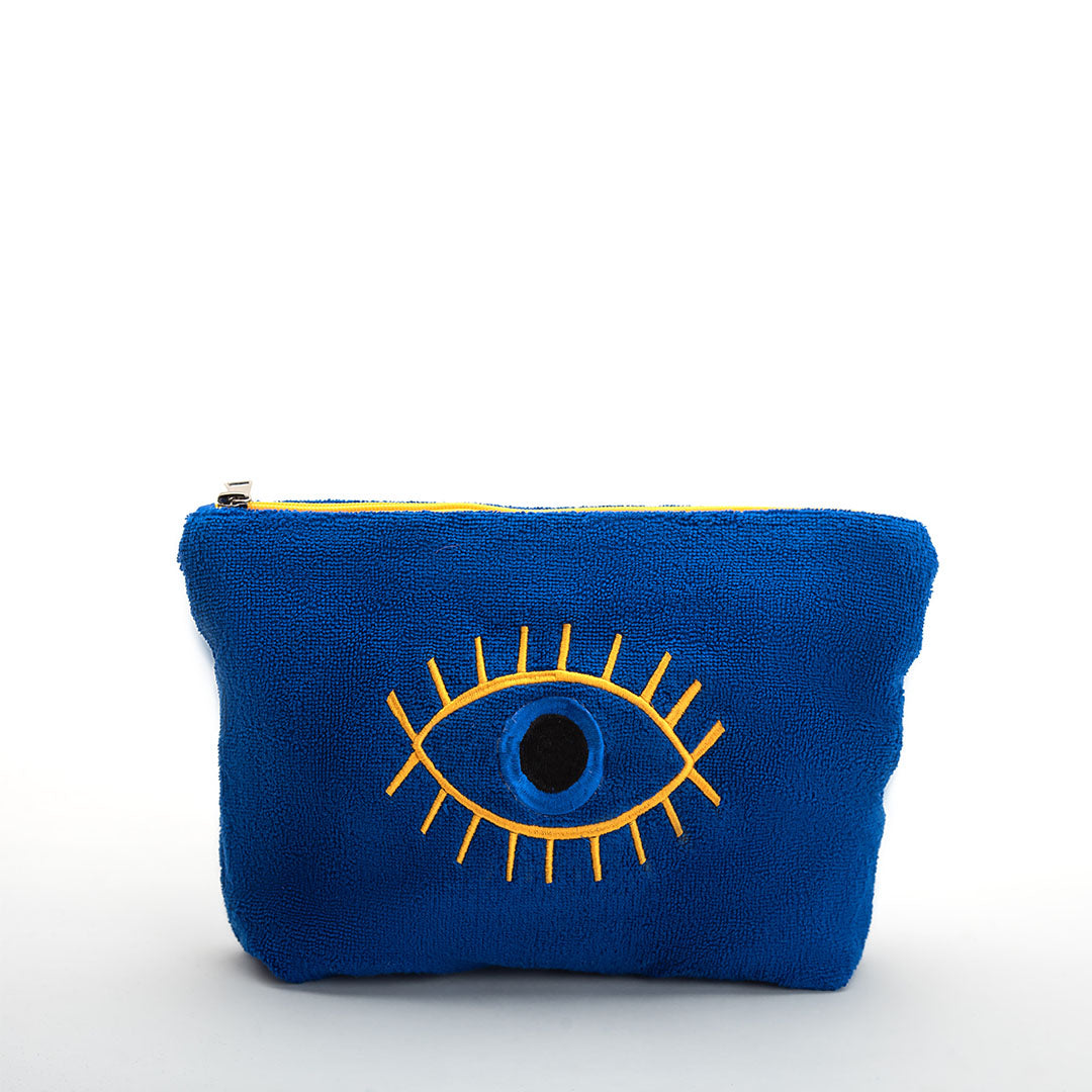 Cala Towel Pouch - 100% Egyptian Cotton / Eyes With Lashes Design Embroidery