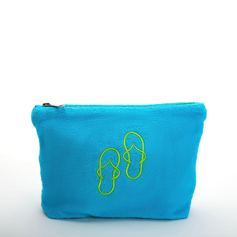 Cala Towel Pouch - 100% Egyptian Cotton / Flip Flop Design Embroidery