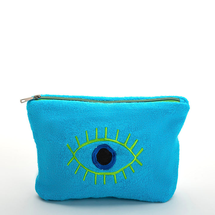 Cala Towel Pouch - 100% Egyptian Cotton / Eyes With Lashes Design Embroidery