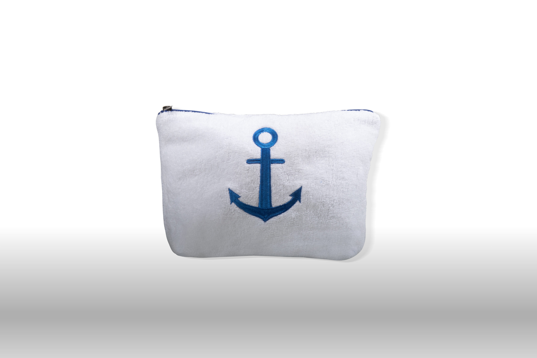 Cala Towel Pouch - 100% Egyptian Cotton / Embroidered with the anchor design